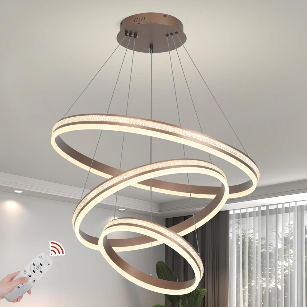 3-Ring LED Chandelier with Remote