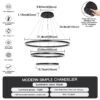 Modern 3-Ring LED Chandelier-3 Colors - Image 4