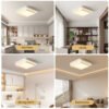 Modern LED Ceiling Light, 45W Square Flush Mount, Dimmable with Remote Control, 3000K-6000K for Bedroom, Living Room, and Library - Image 2
