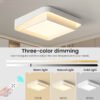 Modern LED Ceiling Light, 45W Square Flush Mount, Dimmable with Remote Control, 3000K-6000K for Bedroom, Living Room, and Library - Image 3